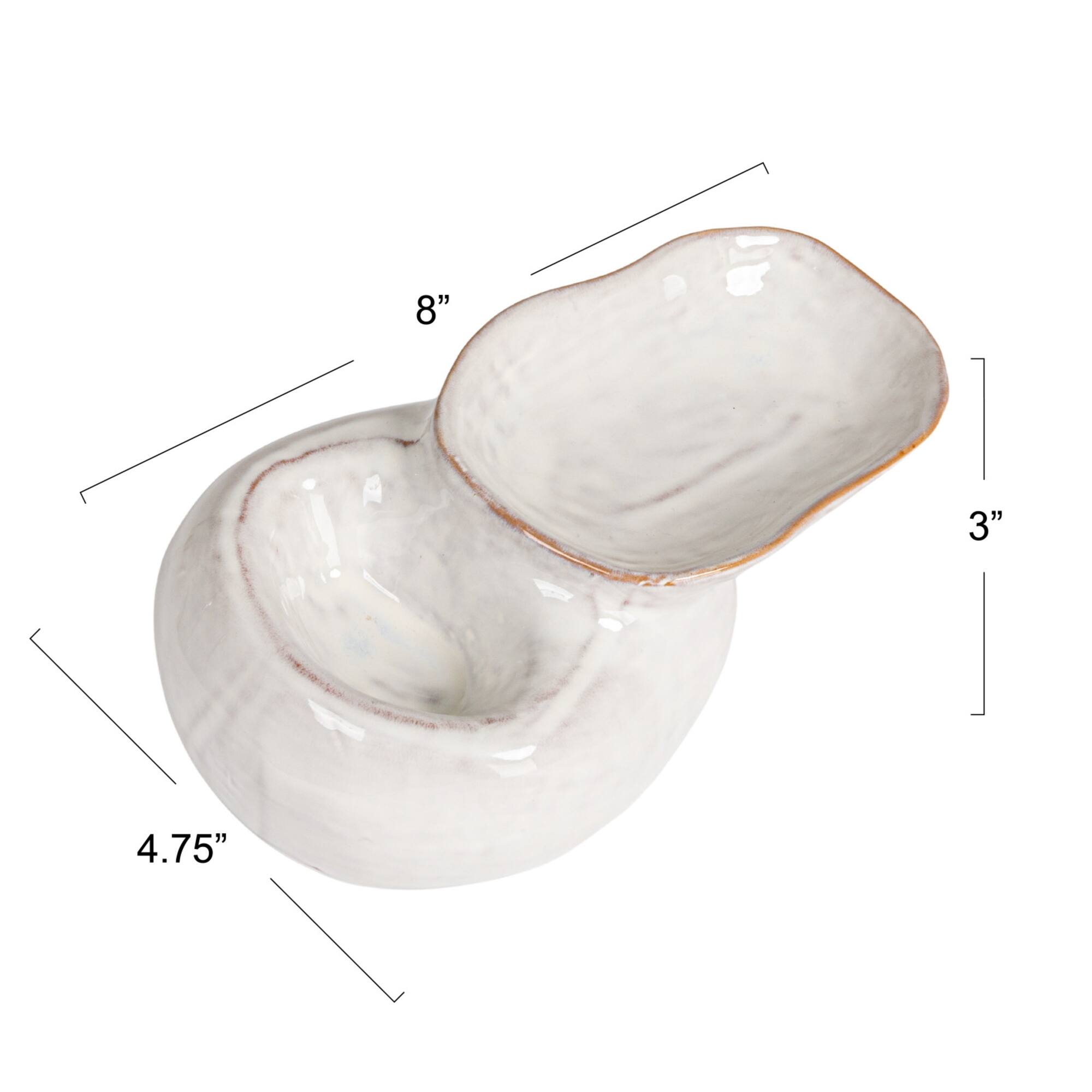 Hello Honey® 8" White Dual Harmony Stoneware Pedestal Dish